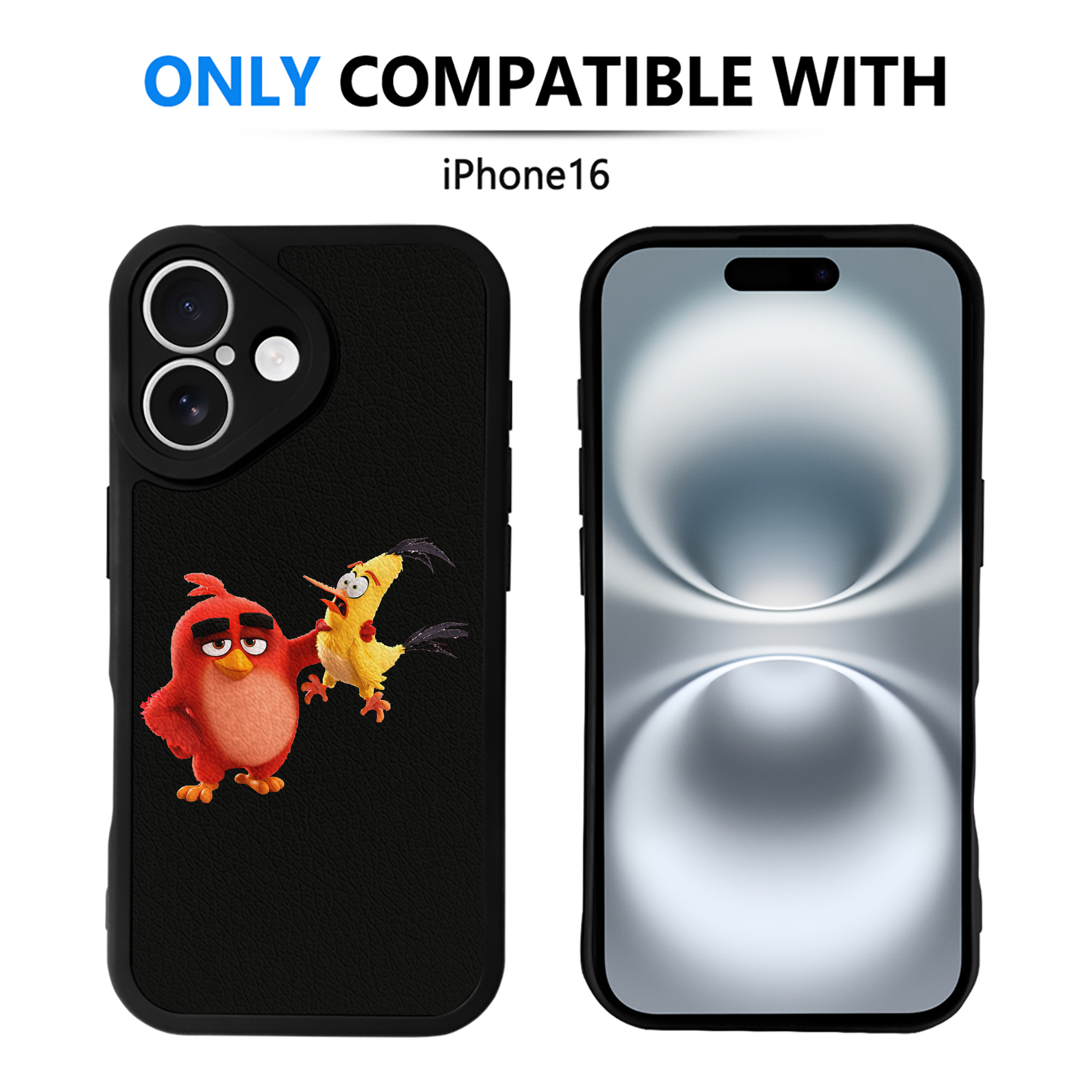 （画像用） Angry Birds アングリーバード 【iPhone 16シリーズ対応】シリコンスマホケース（レザー調） 材質：シリコン